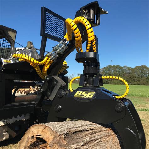 skid steer log grapple with winch|rotating log grapple attachment.